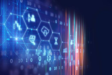 fintech kutsal kişilerin resmi üstünde soyut mali teknolojik altyapı .