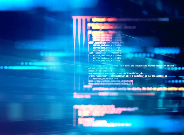 ソフトウェア開発のプログラミング コードの抽象的な技術の背景 — ストック写真