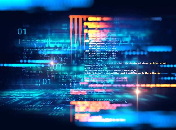 ソフトウェア開発のプログラミング コードの抽象的な技術の背景 — ストック写真