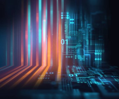 Mavi geometrik şekil soyut teknolojik altyapı 