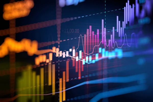 Grafico finanziario sulla tecnologia sfondo astratto — Foto Stock