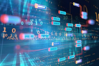 Büyük veri fütüristik görselleştirme soyut illüstrasyon