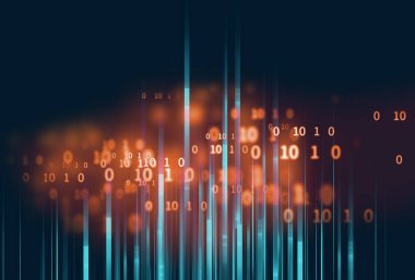 ışık ve çizgili teknolojik altyapı üzerinde hız çizgileri