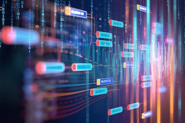 Dijital kod numarası soyut teknolojik altyapı