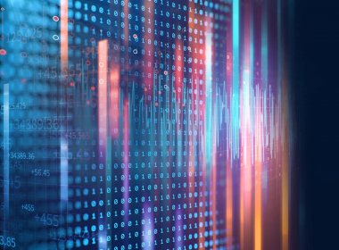 Dijital kod numarası soyut teknolojik altyapı