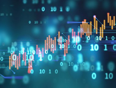 Teknik mali grafik teknolojisi arka plan üzerinde