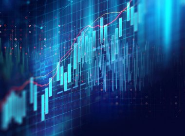 Teknik mali grafik teknolojisi arka plan üzerinde