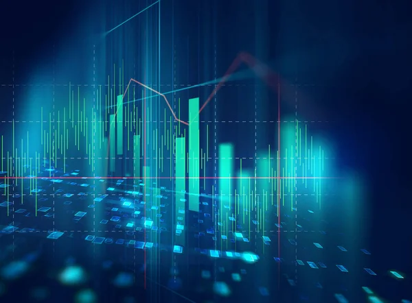 Gráfico financeiro técnico sobre tecnologia resumo fundo — Fotografia de Stock