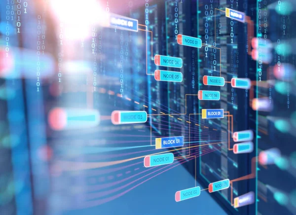 Sunucu Oda 3d çizim programlama verilerle elemen Tasarla — Stok fotoğraf