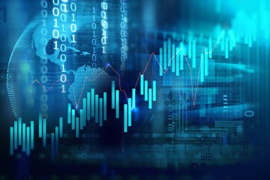 Teknik mali grafik teknolojisi arka plan üzerinde