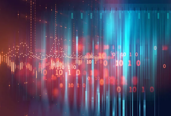 ışık ve çizgili teknolojik altyapı üzerinde hız çizgileri