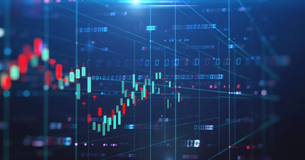 技術背景に株式市場チャート データ画面 — ストック写真