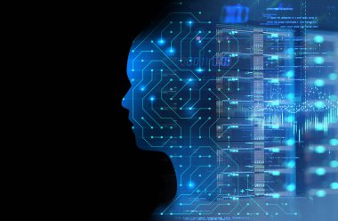 devre desen teknoloji 3d hasta üzerinde sanal insan silüeti