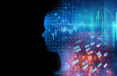 devre desen teknoloji 3d hasta üzerinde sanal insan silüeti