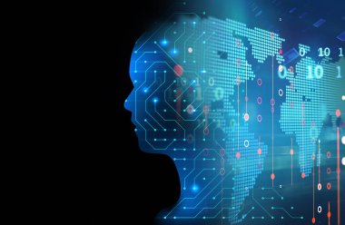 devre desen teknoloji 3d hasta üzerinde sanal insan silüeti