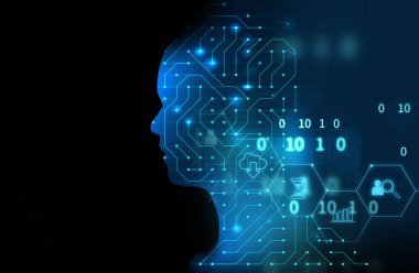 devre desen teknoloji 3d hasta üzerinde sanal insan silüeti