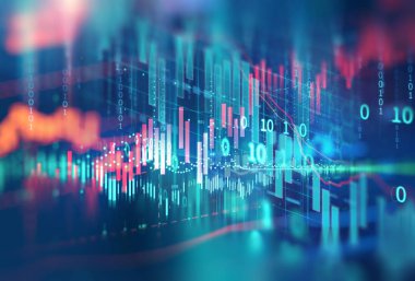 Teknik mali grafik teknolojisi arka plan üzerinde