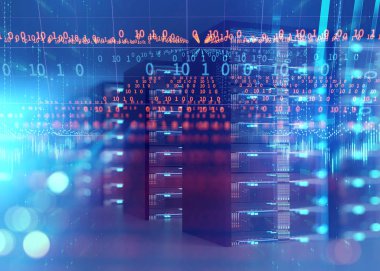 Koridor sunucu rafları merkezlerinde ile sunucu odası