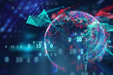 Dünya futuristik teknoloji arka plan illüstrasyon