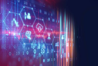 fintech kutsal kişilerin resmi üstünde soyut mali teknolojik altyapı .
