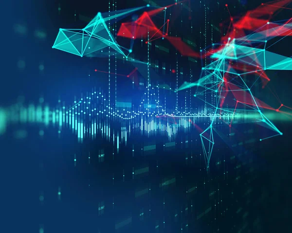 Gráfico financeiro técnico sobre tecnologia resumo fundo — Fotografia de Stock