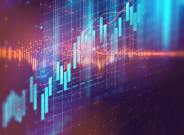 Gráfico financeiro técnico sobre tecnologia resumo fundo — Fotografia de Stock