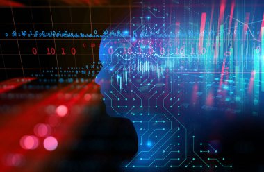 devre desen teknoloji 3d hasta üzerinde sanal insan silüeti