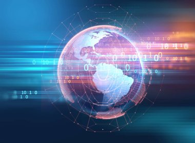 Dünya futuristik teknoloji arka plan illüstrasyon