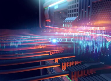 Ethernet ağ kabloların bağlı Internet server 3d çizim için