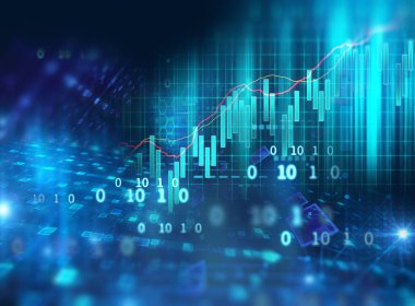 Teknik mali grafik teknolojisi arka plan üzerinde