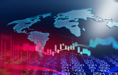 Teknik mali grafik dijital dünya 3d çizim üzerinde