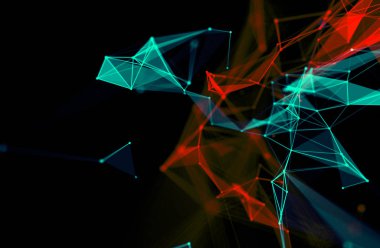 noktalar ve çizgiler bağlantısında soyut teknolojik altyapı.