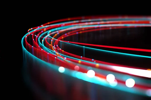 Imagem Desfocada Luzes Fibra Óptica Fundo Abstrato Para Uso Como — Fotografia de Stock