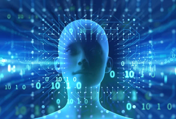 Antecedentes Conceptuales Inteligencia Artificial Los Seres Humanos Negocio Cibernético Elemento —  Fotos de Stock