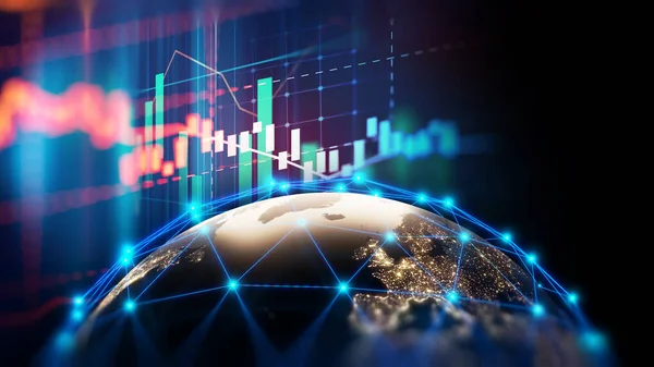 Ilustración Del Gráfico Del Mercado Valores Financieros Concepto Inversión Empresarial —  Fotos de Stock