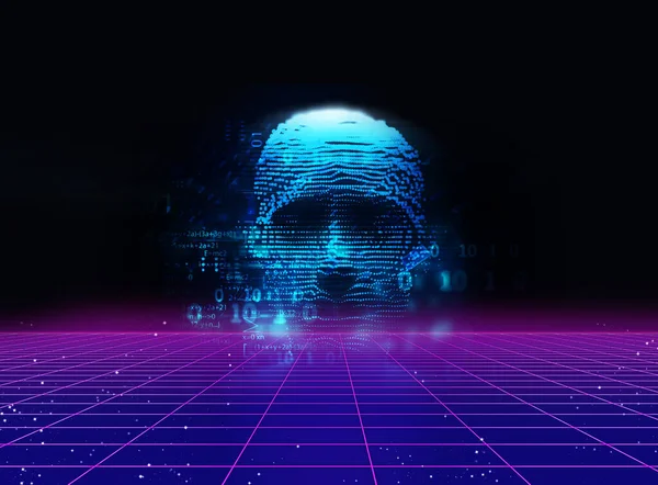 Hacker Umano Digitale Rappresentano Pericolo Cyber Criminale Hacker Ransomeware 3Dillustrazione — Foto Stock