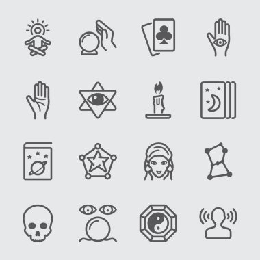 Psychic fortune teller line icon clipart