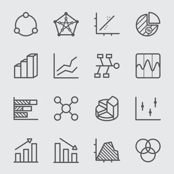 Graph und Diagramm 1 Zeilensymbol — Stockvektor