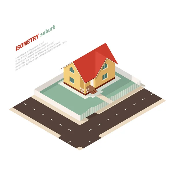 Isometric country house — Stock Vector