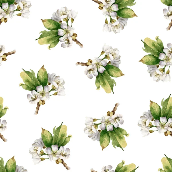 Seamless pattern with blooming branches — Stock Photo, Image