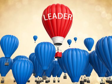 leadership concept with red hot air balloon clipart