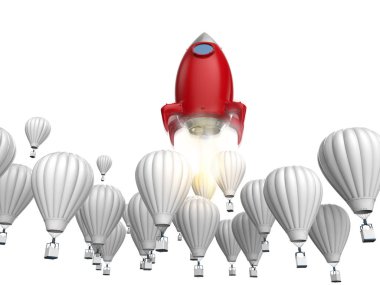 liderlik kavramı kırmızı rocket ile 