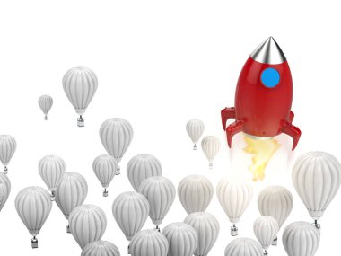 liderlik kavramı kırmızı rocket ile 