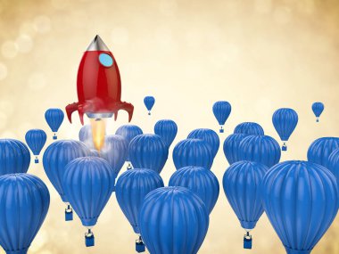liderlik kavramı kırmızı rocket ile 