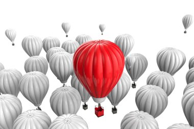 liderlik kavramı kırmızı sıcak hava balonu ile