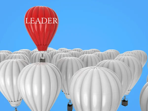 leadership concept with red hot air balloon