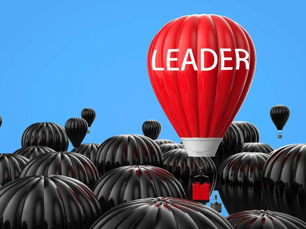 leadership concept with red hot air balloon