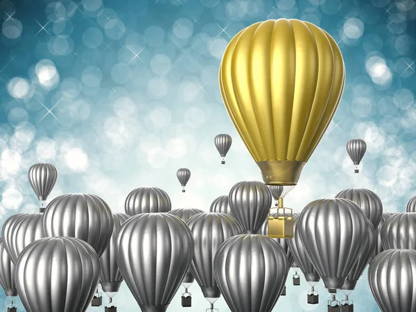 Arany hőlégballon vezetés fogalma — Stock Fotó