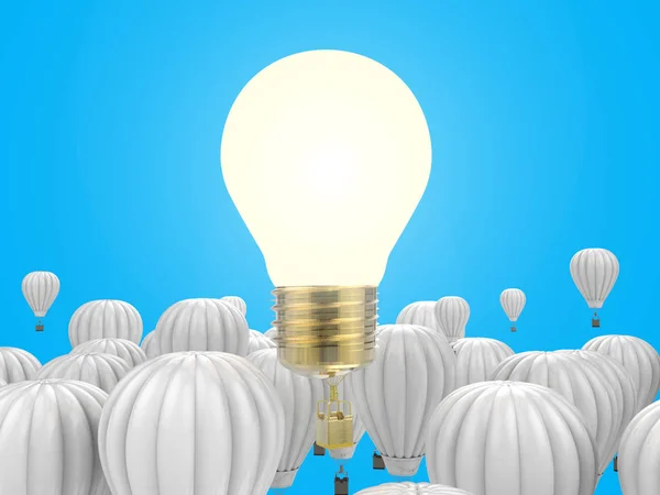 Концепция креативности с сияющей лампочкой — стоковое фото