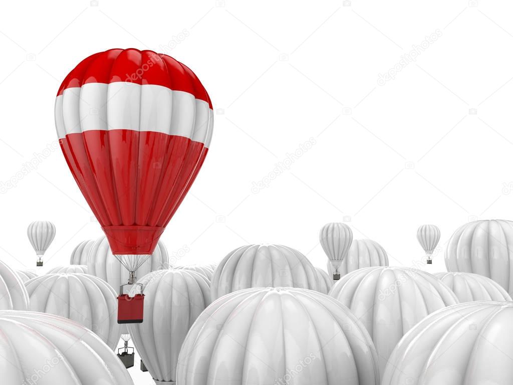 leadership concept with red hot air balloon